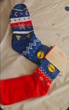 LOT of 2 PAIRS - NEW Lidl Socks Limited Edition - Christmas Festive Pattern - SI