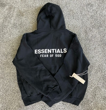 Essentials Fear of God Mens Black Logo Pullov...
