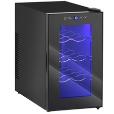 HOMCOM Cantinetta Frigo per 8 Bottiglie di Vino Display Touch Ripiani Regolabili