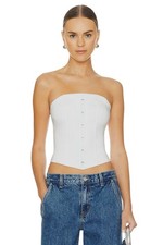 superdown Jordyn Corset Top in White Small New Womens Strapless Tank Corset