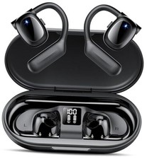 Open Ear Bluetooth 5.3 Earbuds,Wireless Headphones Sport Over Midnight Black