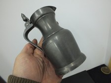 VINTAGE FRENCH PEWTER JUG LIDDED PITCHER ETAINES DU MANIOR PARIS
