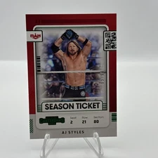 2022 Panini Chronicles WWE - Contenders Season Ticket AJ Styles #107 Green /99