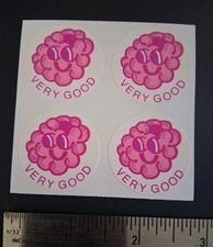 Vintage Stickers CTP Raspberry Scratch And Sniff Sticker Sheet VTG 80s MATTE
