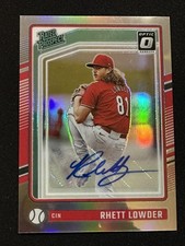 Rhett Lowder RC 2024 Donruss #166 Base Rated Prospect Optic Auto Autograph Reds