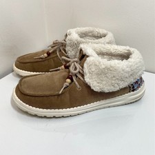 Hey Dude Britt Ankle Bootie Womens Size 9 US Corduroy Nut Brown Snap Down