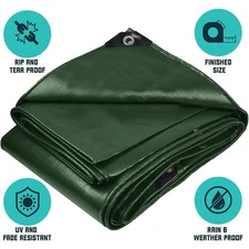 Finished Size5Mil Heavy Duty Tarp Waterproof Tarpaulin Boat Camping Canopy Cover