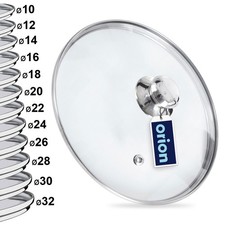 ORION Glasdeckel Ø10–32cm Edelstahlring für Topf Pfanne Hitzebeständig