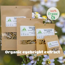 Organic Eyebright Extract (euphrasia) 500mg or 650mg vegetarian capsules, made