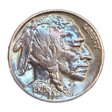 1928 Buffalo Nickel High Grade Choice Gem BU Toned  Uncirculated FULL  Horn