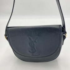 Borsa a tracolla Yves Saint Laurent in pelle nera con logo grande autentica