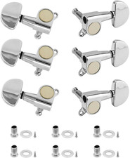 6-Pack Guitar Tuning Pegs 3L 3R Machine Heads Zinc Alloy Tuners Hardware Chrome