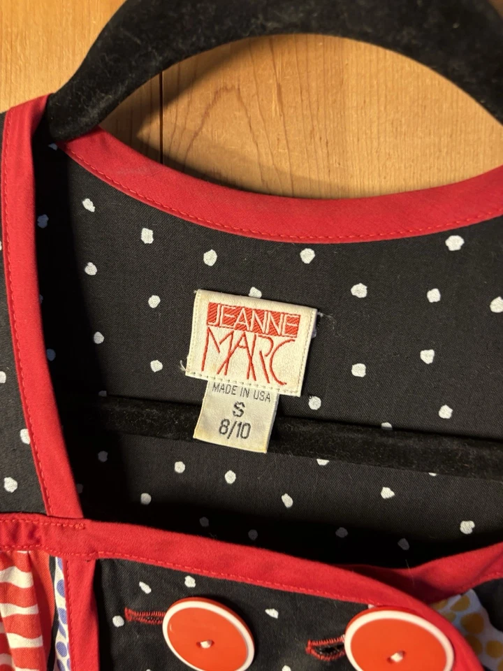 Maxi VESTIDO Raro De Colección Años 80 JEANNE MARC Colorido Estampado Abstracto Avant Garde S/M Foto 2 de 4