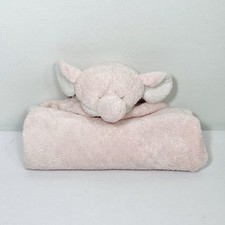 Angel Dear Elephant Lovey Pink Knotted Security Blanket Baby Plush 12  Soother