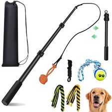 Flirt Pole for Dogs, Interactive Toys Tug-of-war for Pet, Durable Teaser Wand...