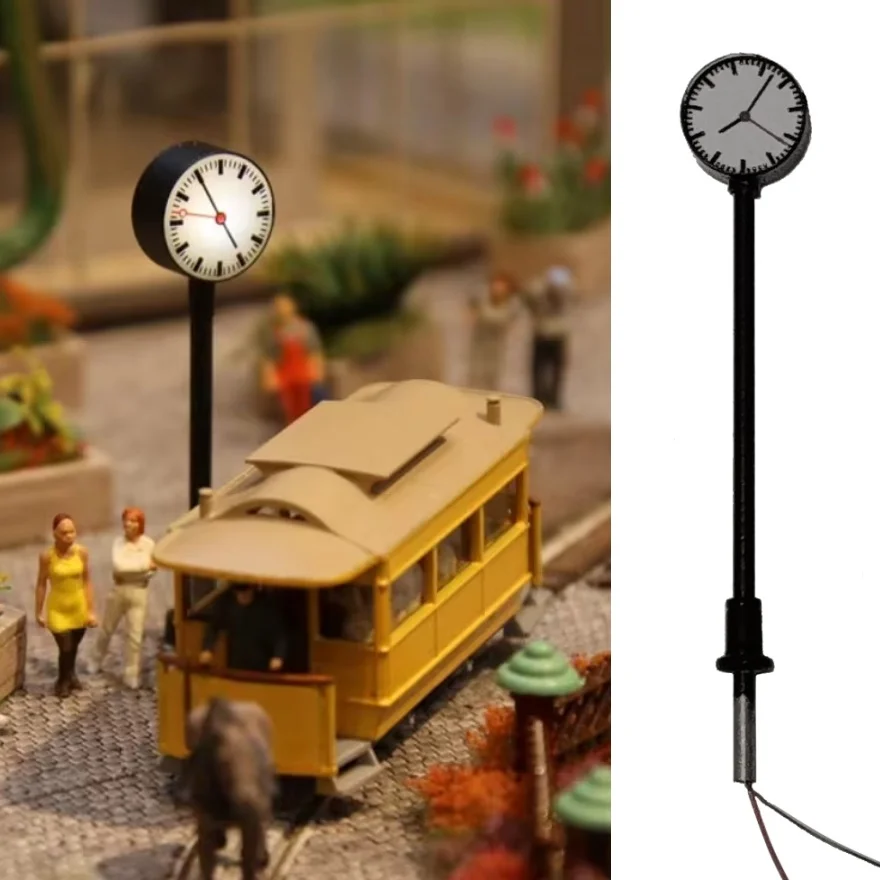5PCS Model Railway HO Scale 1:87 Warm White LED Clock Signal Lights ...