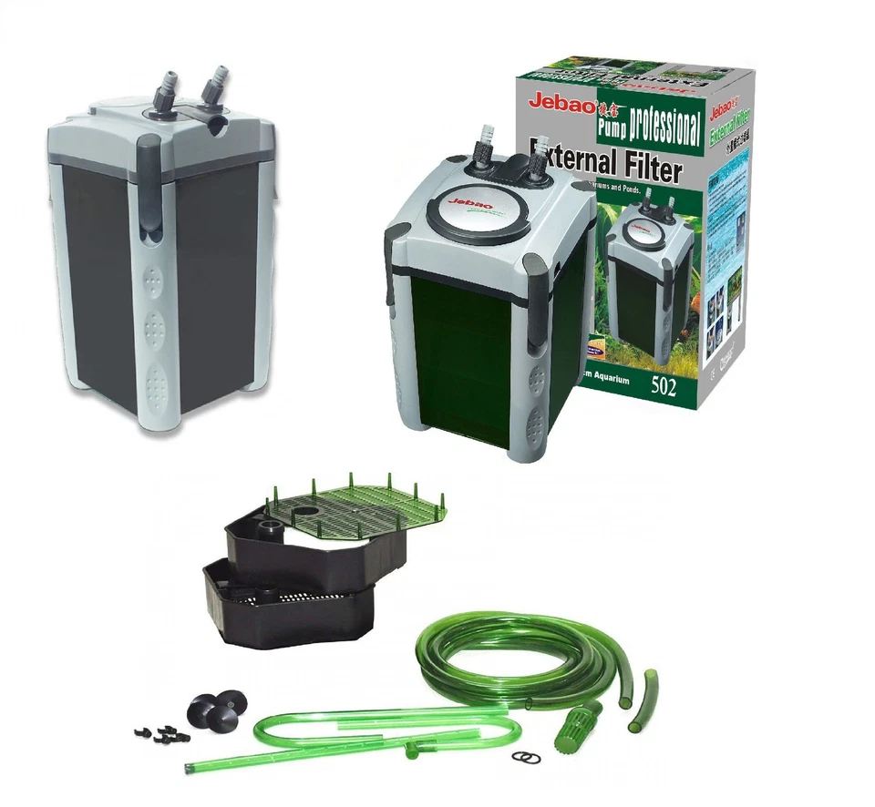 Jebao External Aquarium Canister Filter Taps Hose 2 or 3 Trays Fish Tank Clean
