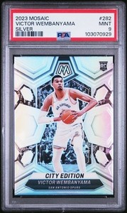 2023 Mosaic City Edition #282 Victor Wembanyama Silver Prizm RC PSA 9 Rookie