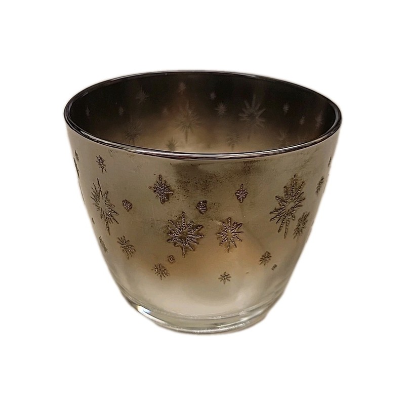 Vintage Vitreon Queens Lusterwear Atomic Starburst Glass Ice Bucket Mid-century