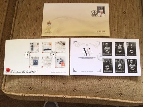 Three Excellent  Guernsey FDC’s including £10 cover Low starting price