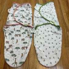 2 Pack Bundle Baby Swaddle Sleep Sacks Wrap Organic Cotton Pre-Owned 0-3months