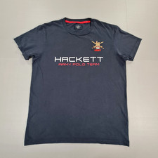 Hackett Mens T Shirt Navy Blue Medium Classic Army Polo Team Crest Logo