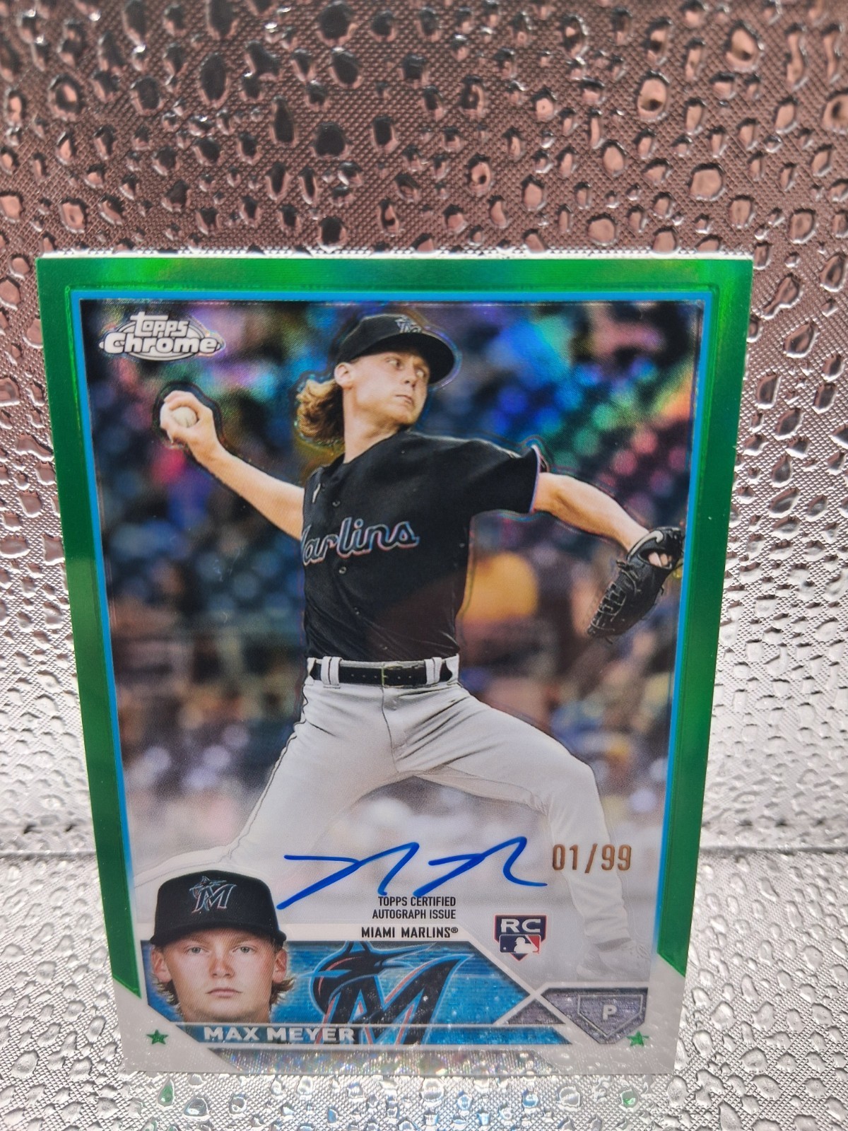 MAX MEYER 2023 TOPPS CHROME ROOKIE AUTOGRAPH GREEN REFRACTOR AUTO /99