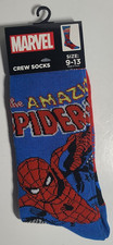 Marvel Spiderman novelty Crew Socks Size 9 To 13, The Amazing Spiderman