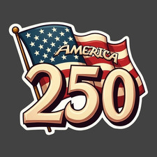 250 Years Sticker Vinyl Decal American Flag Vintage America Patriotic USA