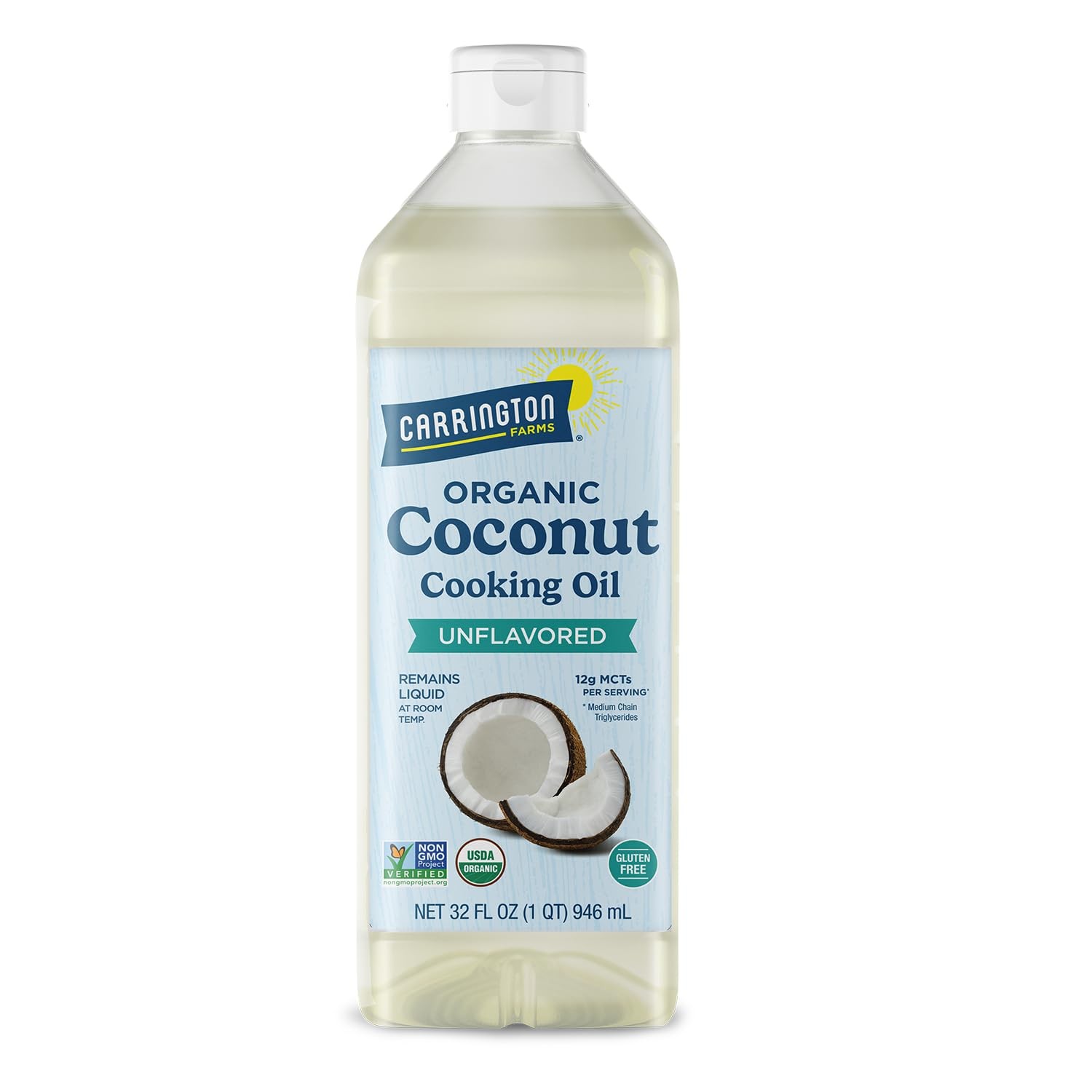 Carrington Farms Organic Liquid Coconut Cooking Oil, 32 32 F