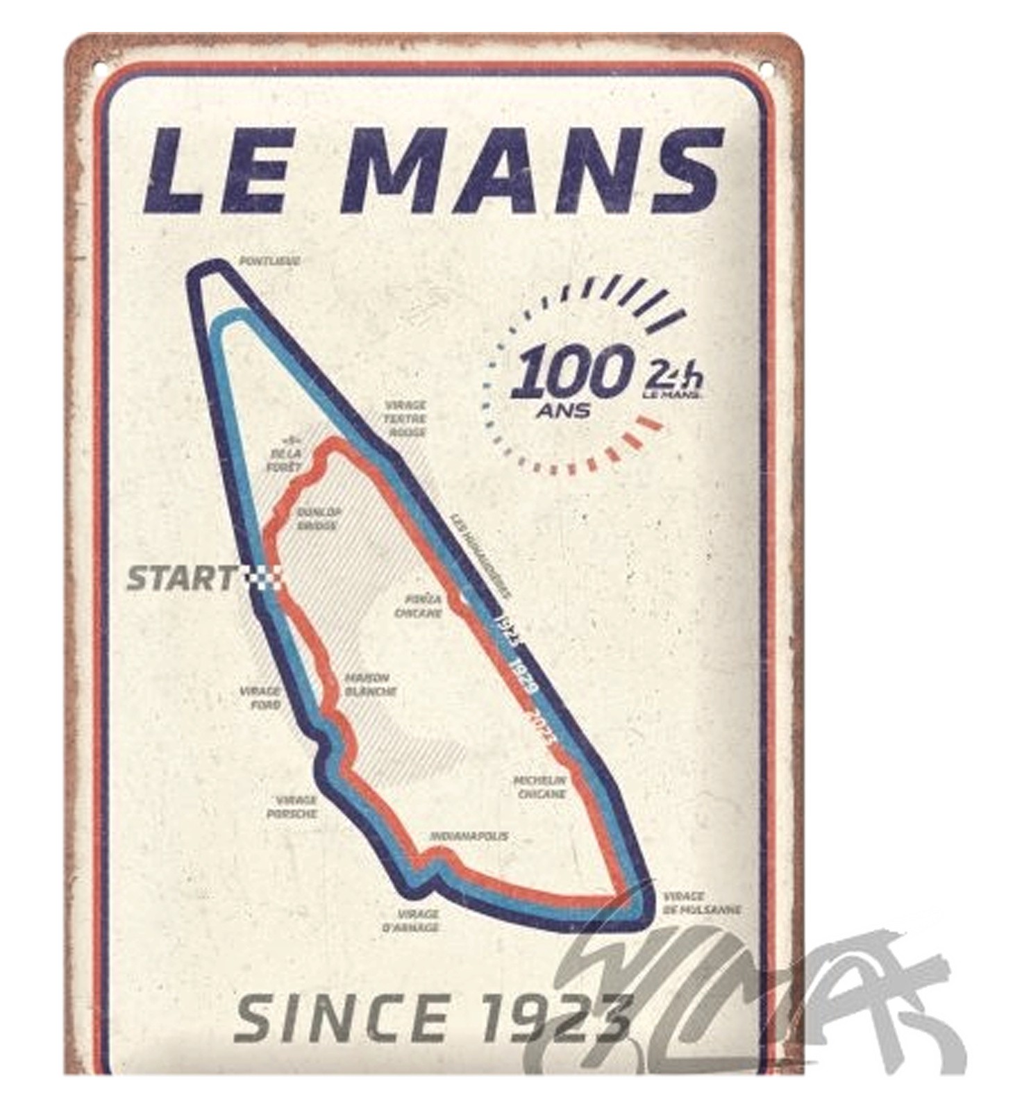 Plateau 24h Le Mans Circuit 22394 en métal de dimensions 20x30 cm pour collectionneur