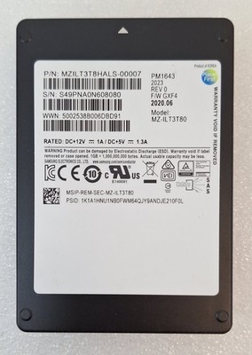Samsung PM1643    3,84TB, SAS 12Gb/s, 2,5 Zoll Interne SSD (MZILT3T8HALS-00007)