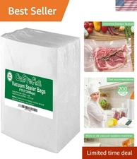 200 Pre-Cut 8" x 12" Vacuum Sealer Bags - BPA Free, Max Freshness Guaranteed