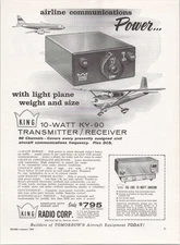 King Radio Corp 10-Watt KY-90 Transmitter Receiver 1960 Aviation Ad