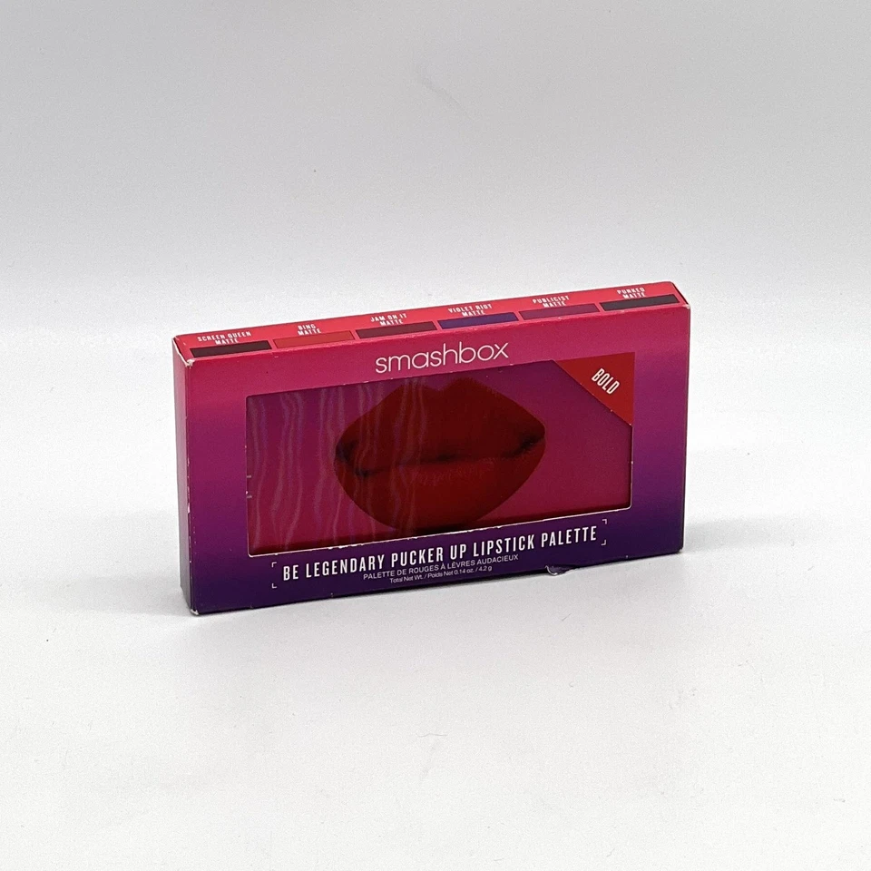 SMASHBOX Be Legendary Pucker Up Lipstick Palette Bold Matte Shades 0.14oz NEW - Image 2 of 4