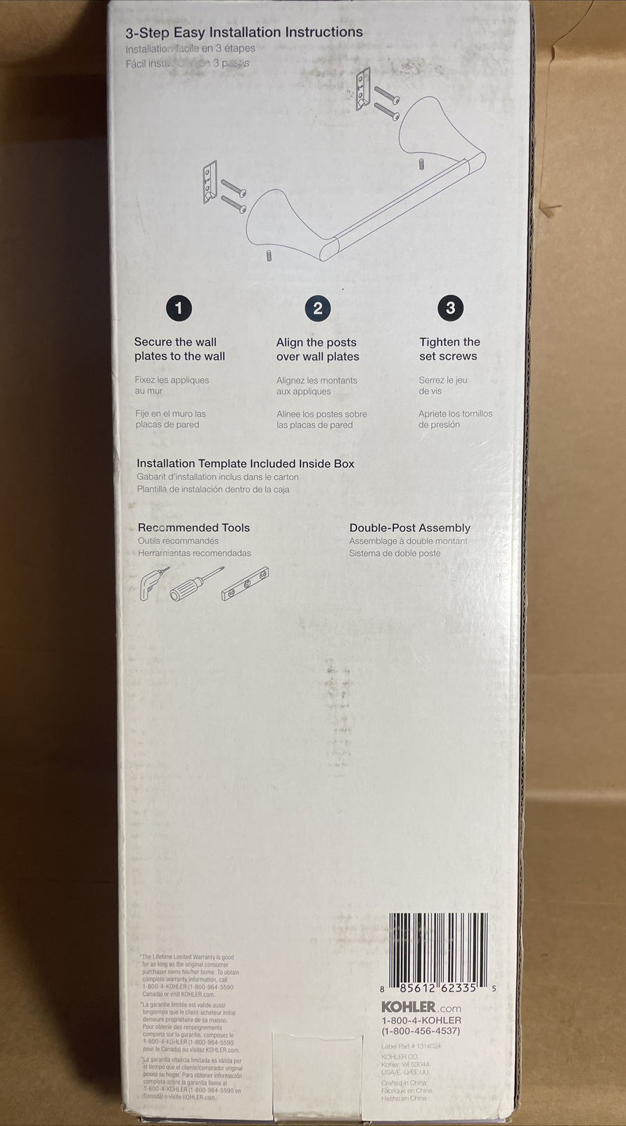 NOS KOHLER Lilyfield 10in Chrome Polish Wall Mount Single Towel Hanger Bar D3 eBay