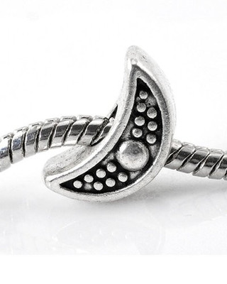 Moon Charm European Bead Compatible for Most European Snake Chain Bracelet