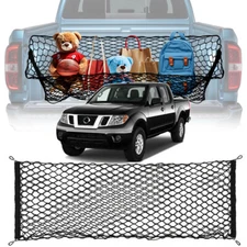 For 2005-22 Nissan Frontier Rear Truck Bed Cargo Net Elastic Storage Mesh & Hook