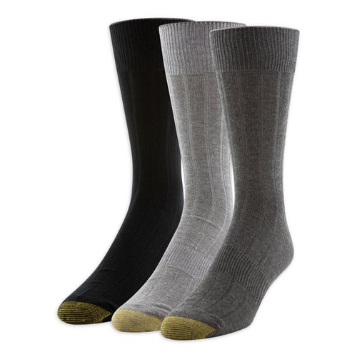 New Gold Toe Men's Extended Size Men's Gold Toe Dress Rib Crew Socks 3 Pair Pack - Picture 14 of 15