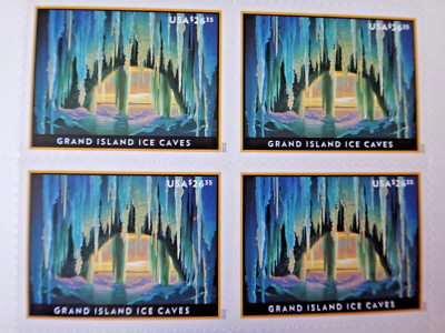 Sheet of 4 USA 26.35 Dollars GRAND ISLAND ICE CAVES Stamps By USPS  display picture 1