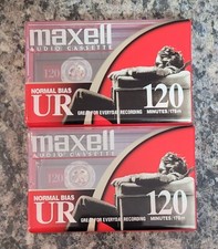 2 Maxell UR 120 Minute IEC TYPE 1 Audio Cassette Tape Normal Bias NEW