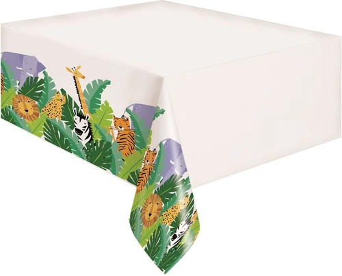 Animal Safari Party Table Cover Tiger Zebra Giraffe Jungle Animals Tablecover