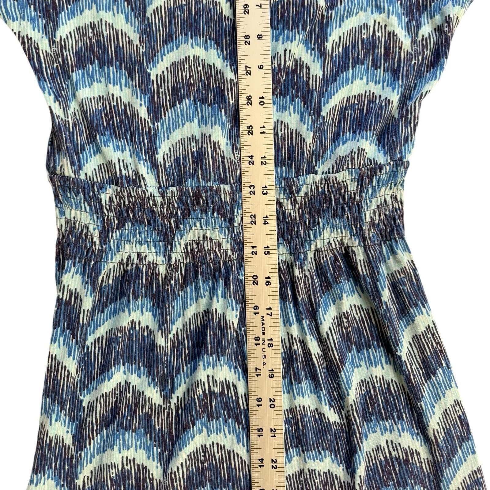 VETEMENTS Mini Abito Lilly Pulitzer Sadie Blu Navy Onde Manica ad Aletta Donna Taglia XS