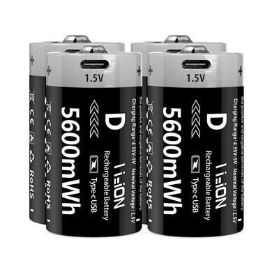Wiederaufladbare 1.5V AA AAA D Batterien TYP C Akku Lot für Solar Lights