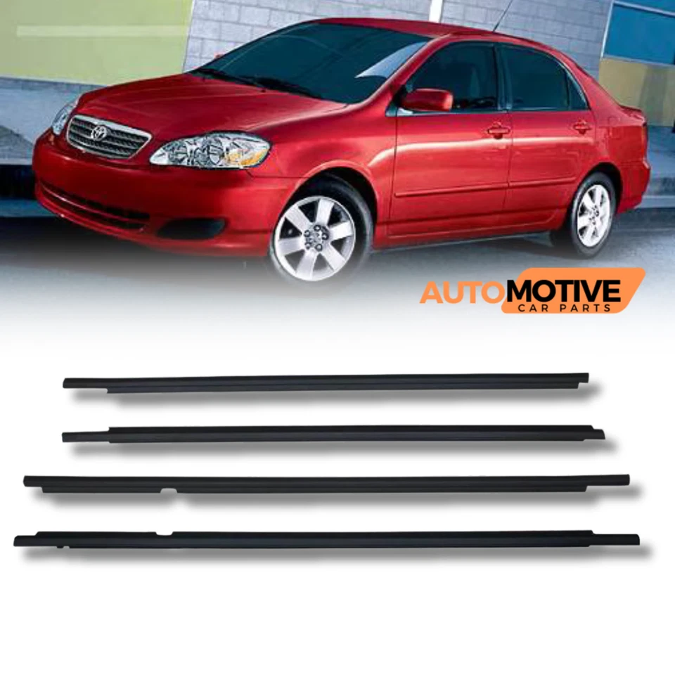 Para Toyota Corolla 2003-2008 4 piezas tiras climáticas molduras de ventana cinturón de sellado Foto 2 de 4
