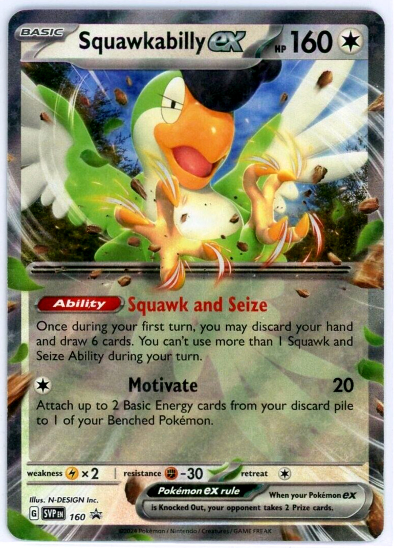 Pokemon TCG Squawkabilly ex SVP 160 Scarlet & Violet Black Star Promo 