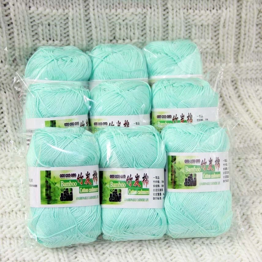 Sale 9BallsX50gr Bamboo Cotton Baby Blankets Hand Knitting Crochet Yarn 15