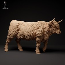 HO Scale Highland Cow Resin 3d printed Model ...
