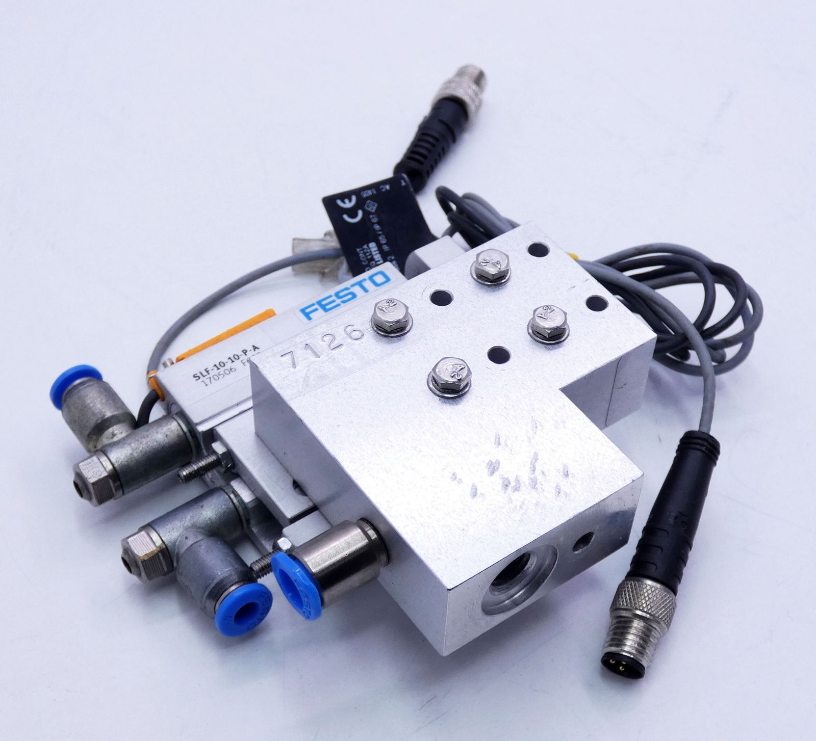 Festo SLF-10-10-P-A 170506 Mini Slide + Turck Sensor + ifm Sensor -used-
