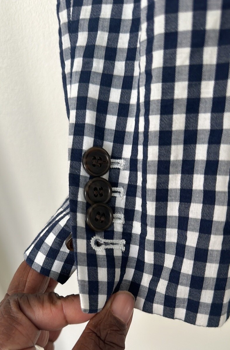J. Crew Puckered Gingham Blazer Jacket 14 | eBay display picture 1